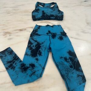 Blue Tie-Dye Leggings and top set